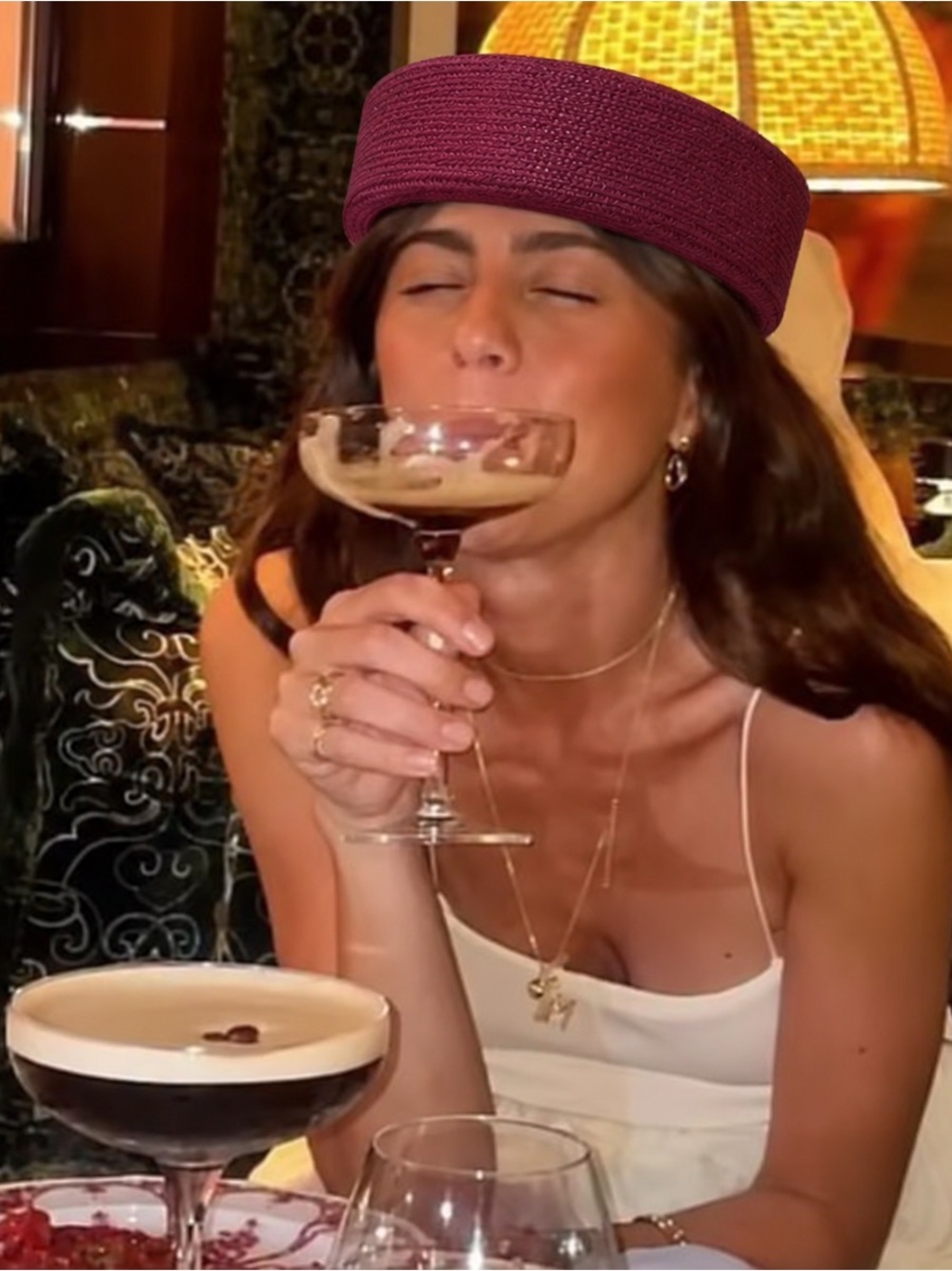 Burgundy hat